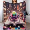 Spider Flannel Fleece Throw Blanket, Super-Soft Warm Microfiber Blanket for Sofa, 150 × 200 cm view 1