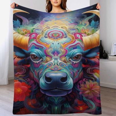 GGJJTT Buffalo Throw Blanket, Soft Flannel Sofa Blanket, 100 x 130 cm