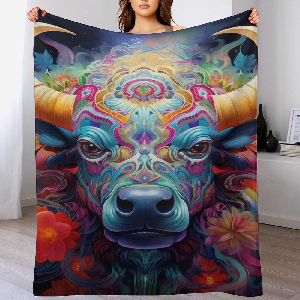 GGJJTT Buffalo Throw Blanket, Soft Flannel Sofa Blanket, 100 x 130 cm