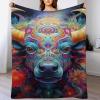 GGJJTT Buffalo Throw Blanket, Soft Flannel Sofa Blanket, 100 x 130 cm view 1