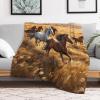 Horse Plush Flannel Fleece Throw Blanket, Soft Warm Sofa Blanket, Easy-Care, 140 x 180 cm view 2