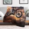 GGJJTT Motocross Flannel Throw Blanket for Sofa, Couch or Bed, 130 x 150 cm view 2