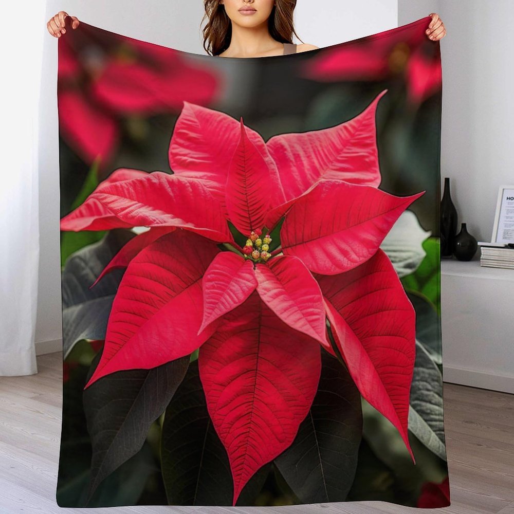 Flower Soft and Warm Fleece Blanket for Bed or Couch, 100 x 130 cm