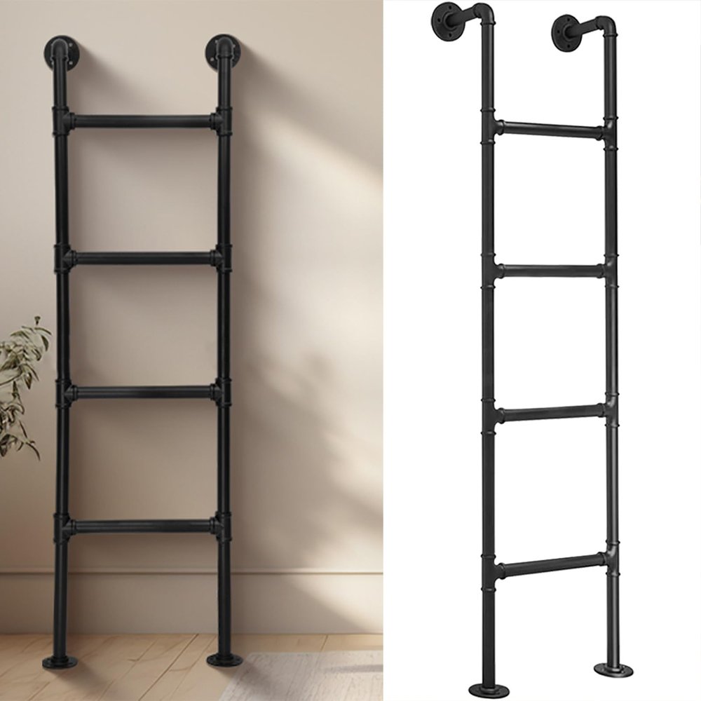Wrought-Iron Fire Escape Ladder for Basement Windows, Wall-Mounted, Adjustable (280 cm)