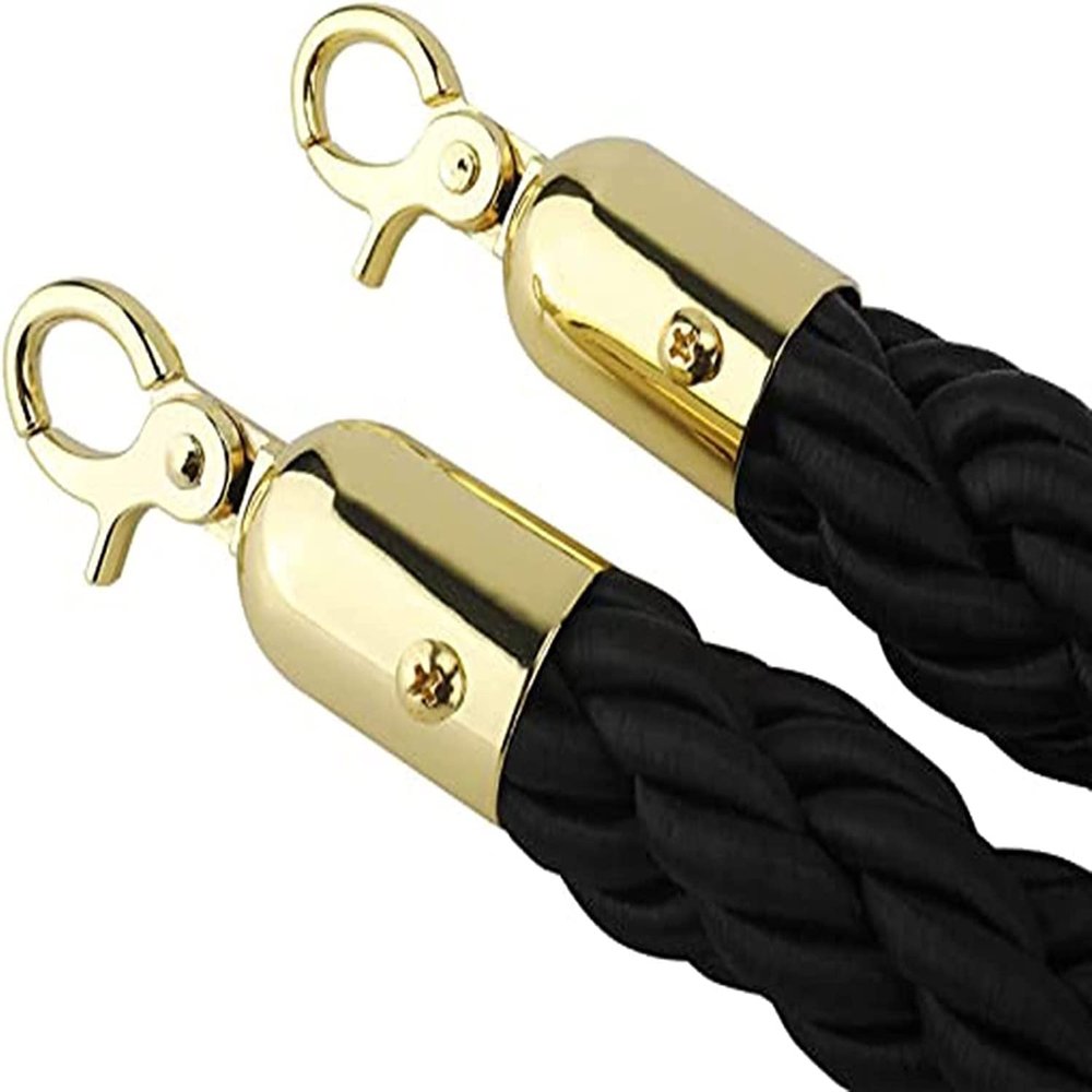 SAJMAKUWLA Crowd Control Rope, 4.5 m, Black Braided Queue Barrier Rope, 1 Pack
