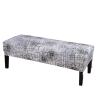 PPQIRU Ottoman Covers, 2 Pieces, Stretchable Removable Washable Covers for Ottomans and Benches, White view 1