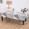 PPQIRU Ottoman Covers, 2 Pieces, Stretchable Removable Washable Covers for Ottomans and Benches, White view 3