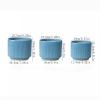 GLigeT Oval Ceramic Flower Pot, Blue-Green Striped, Large view 2