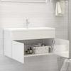 WSJHUHK Bathroom Vanity Cabinet, High-Gloss White, 90 x 38.5 x 46 cm, Engineered Wood view 3