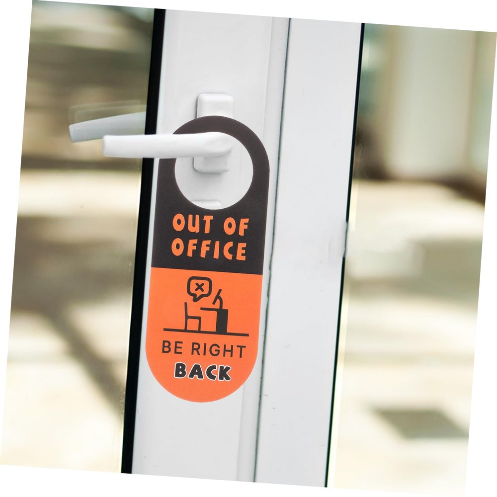 Please Knock Double-Sided PVC Door Hanger for Office Doors