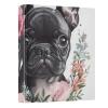 Pug Flower 3-Ring Binder, Black, 1.5 in, Round view 1