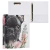 Pug Flower 3-Ring Binder, Black, 1.5 in, Round view 3