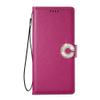 SEHEYA Case for Samsung Galaxy A71 4G, Folding PU Leather Wallet Cover with Magnetic Closure, Card Slots and Rhinestone Carabiner, Rose Red view 1