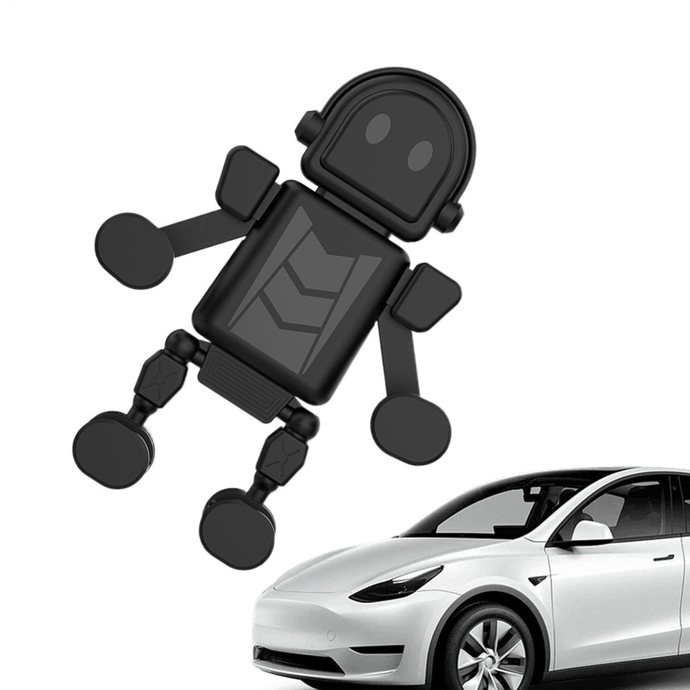Robot-Shaped Car Vent Phone Mount, 360° Rotation, Strong Grip