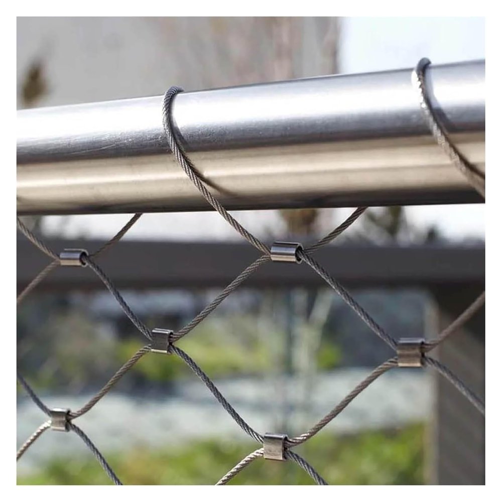 VXHCS Stainless Steel Cable Mesh Fence, 5 cm/1.5 mm, 1.5 x 26 m
