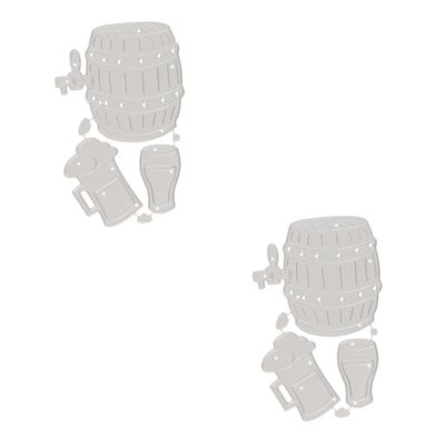 Lurrose 2 Sets DIY Oktoberfest Metal and Carbon Steel Cutting Dies for Paper Crafts, Scrapbooking and Card Making