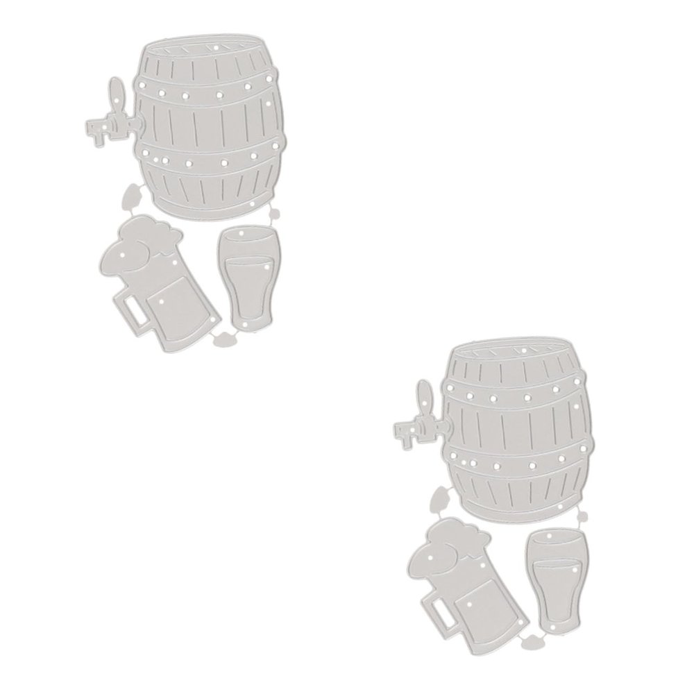 Lurrose 2 Sets DIY Oktoberfest Metal and Carbon Steel Cutting Dies for Paper Crafts, Scrapbooking and Card Making