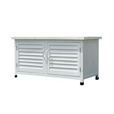 Outdoor Storage Bench with Waterproof Wooden Construction, Blue