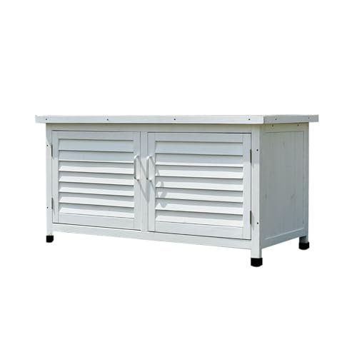 Outdoor Storage Bench with Waterproof Wooden Construction, Blue