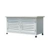 Outdoor Storage Bench with Waterproof Wooden Construction, Blue view 1