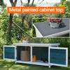Outdoor Storage Bench with Waterproof Wooden Construction, Blue view 2