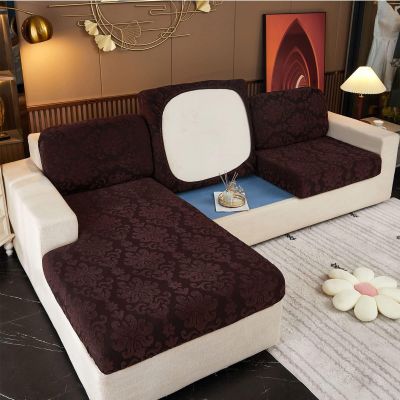 Upgraded Stretch Velvet Sofa Cover for 1-, 2-, and 3-Seaters, U- and L-Shaped Sofas with Chaise, Non-Slip Pet Furniture Protector (Brown, Loveseat, 2-Piece)
