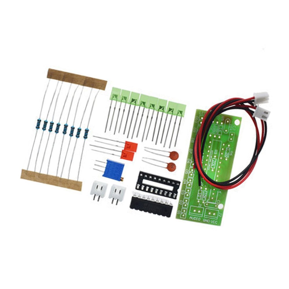 LM3915 DIY Sound Level Indicator Kit, 10-LED Sound Spectrum Analyzer for Electronics Projects and Education