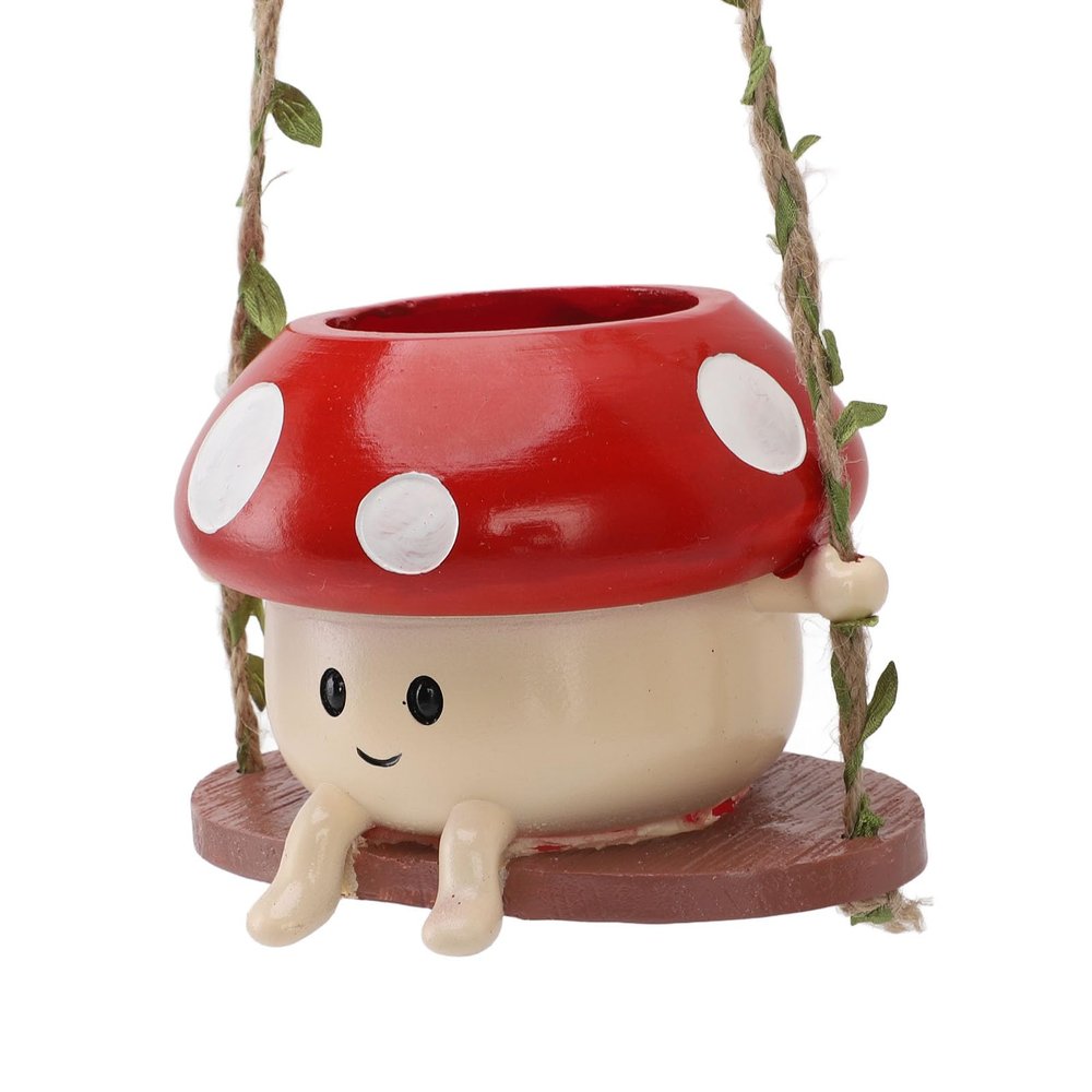 Hztyyier Mushroom Swing Face Resin Planter Pot