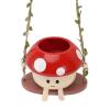 Hztyyier Mushroom Swing Face Resin Planter Pot view 3