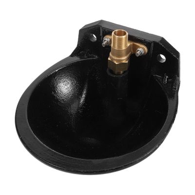 Automatic Livestock Waterer, Iron and Brass, Black, Large