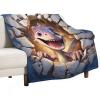 Super Soft Lightweight Dinosaur Blanket, Fluffy Warm 3D-Printed Flannel Throw, 180 x 200 cm view 1