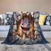 Super Soft Lightweight Dinosaur Blanket, Fluffy Warm 3D-Printed Flannel Throw, 180 x 200 cm view 3