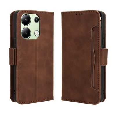 Jiajihua Wallet Case for Xiaomi Redmi Note 13 Pro 4G / POCO M6 Pro 4G, Brown
