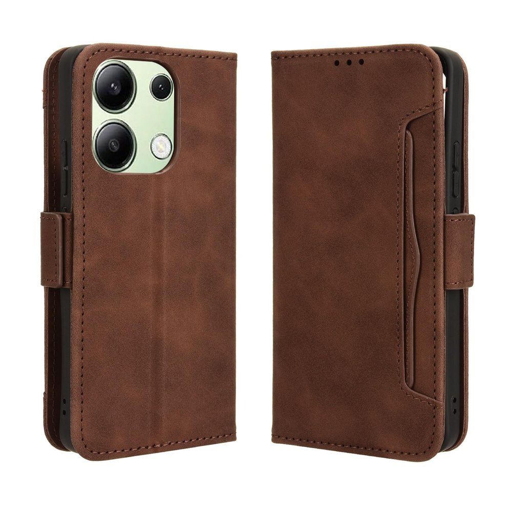 Jiajihua Wallet Case for Xiaomi Redmi Note 13 Pro 4G / POCO M6 Pro 4G, Brown
