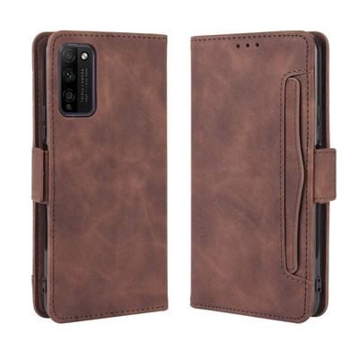Jiajihua Case for Honor 30 Lite / 30 Youth, Brown Wallet Case with Dual Card Slots, Flip Stand & Magnetic Closure