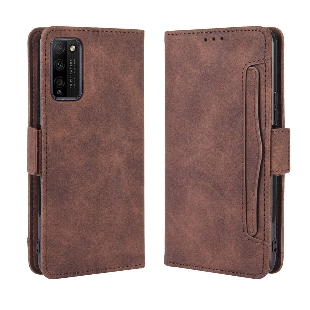 Jiajihua Case for Honor 30 Lite / 30 Youth, Brown Wallet Case with Dual Card Slots, Flip Stand & Magnetic Closure