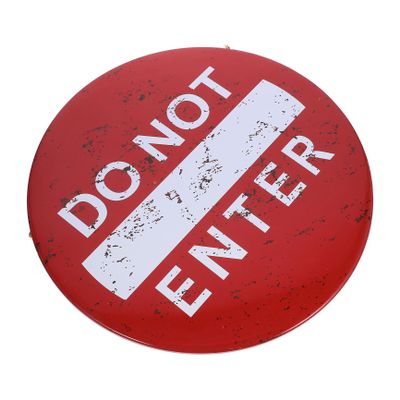Vintage Red Iron No Entry Sign for Wall Decor