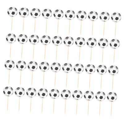 Football Cake Toppers, 48-Piece Paper Toothpick Party Decorations