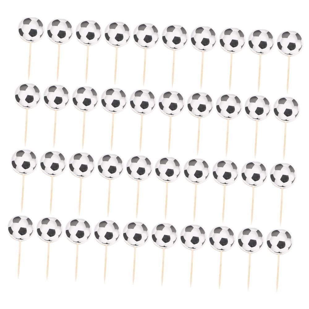Football Cake Toppers, 48-Piece Paper Toothpick Party Decorations
