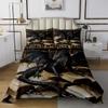 Loussiesd Dragon Bedspread 220 x 240 cm, Quilted Throw for Children, Girls and Boys, Black/Brown view 2