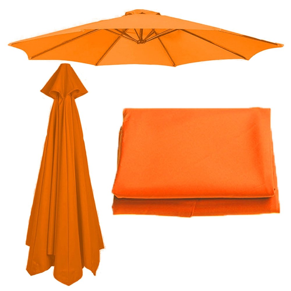 XRQBYUX Replacement Cover for Cantilever Umbrella (23.50 M), 6/8-Rib Polyester Patio Umbrella Canopy, Orange, 270 cm/8.8 ft