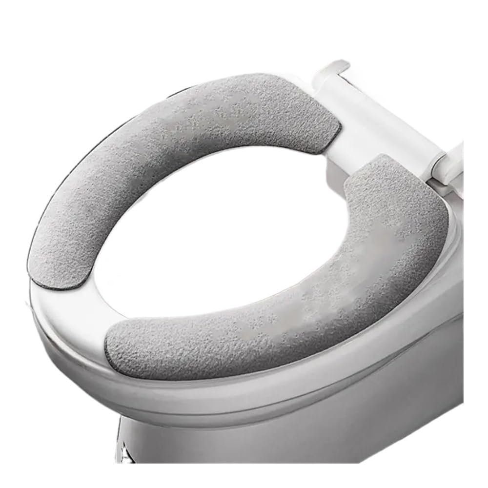 YETONADO Universal Adhesive Flannel Toilet Seat Cover, Reusable and Washable (A)