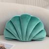 XIAIJIA Seashell-Shaped Decorative Pillow, Soft Velvet, Blue-Green, Approx. 46 x 33 cm view 1