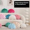 XIAIJIA Seashell-Shaped Decorative Pillow, Soft Velvet, Blue-Green, Approx. 46 x 33 cm view 2