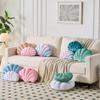 XIAIJIA Seashell-Shaped Decorative Pillow, Soft Velvet, Blue-Green, Approx. 46 x 33 cm view 3
