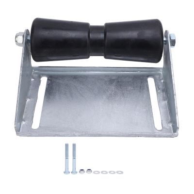 Ghzste Tough Black Rubber Bow Boat Trailer Roller Mount, Boat Trailer Roller Assembly, Heavy-Duty Galvanized Steel Bracket with Mounting Bolts for Loading and Launching Boats (12
