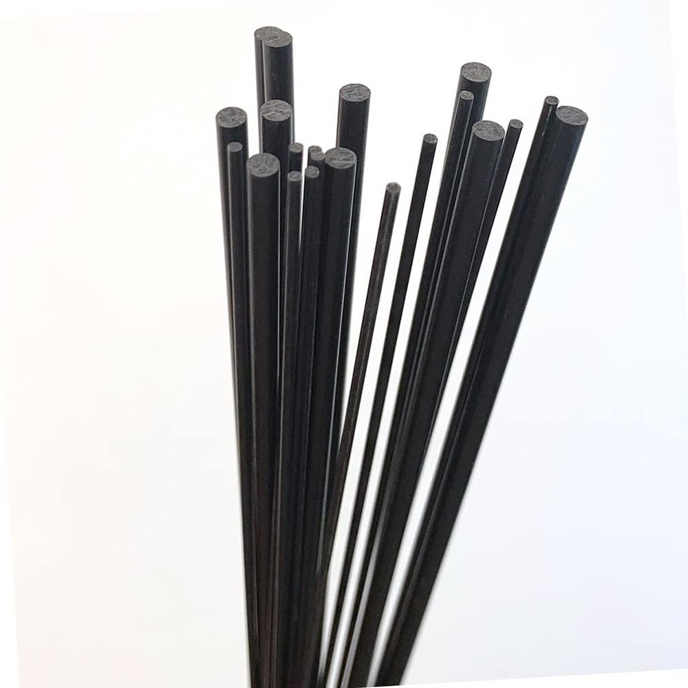 WUUKEPSG Carbon Fiber Round Rods, 5.0 x 500 mm, High-Strength Lightweight DIY Composite Accessories for RC Aircraft, 5-Pack