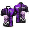 Purple Grunge Skull Dart Shirt for Men & Women – Scary Performance Dart Jersey for League Teams T2798 view 1