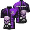 Purple Grunge Skull Dart Shirt for Men & Women – Scary Performance Dart Jersey for League Teams T2798 view 2