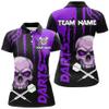 Purple Grunge Skull Dart Shirt for Men & Women – Scary Performance Dart Jersey for League Teams T2798 view 3